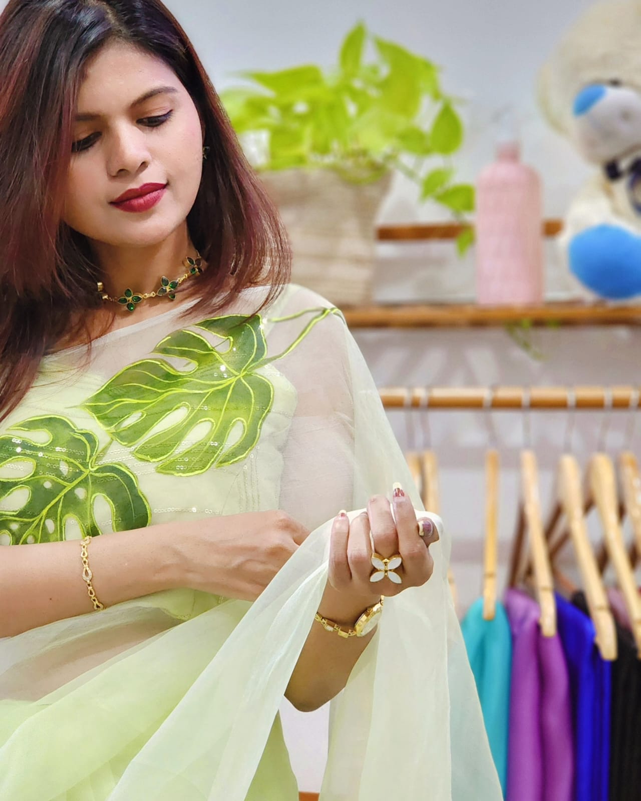 Monstera Organza Saree 
