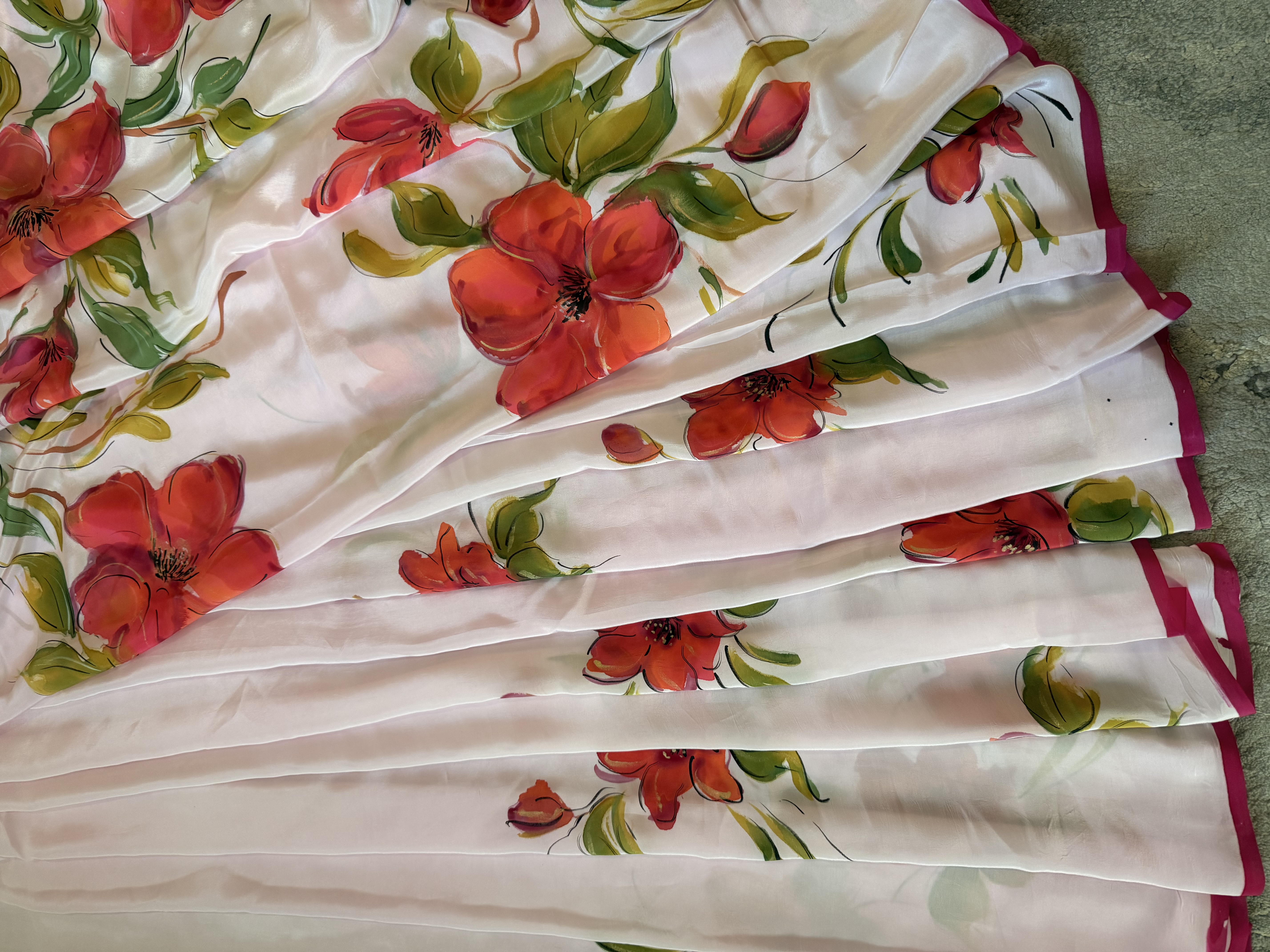 Bold Flowers on Silent Crepe 