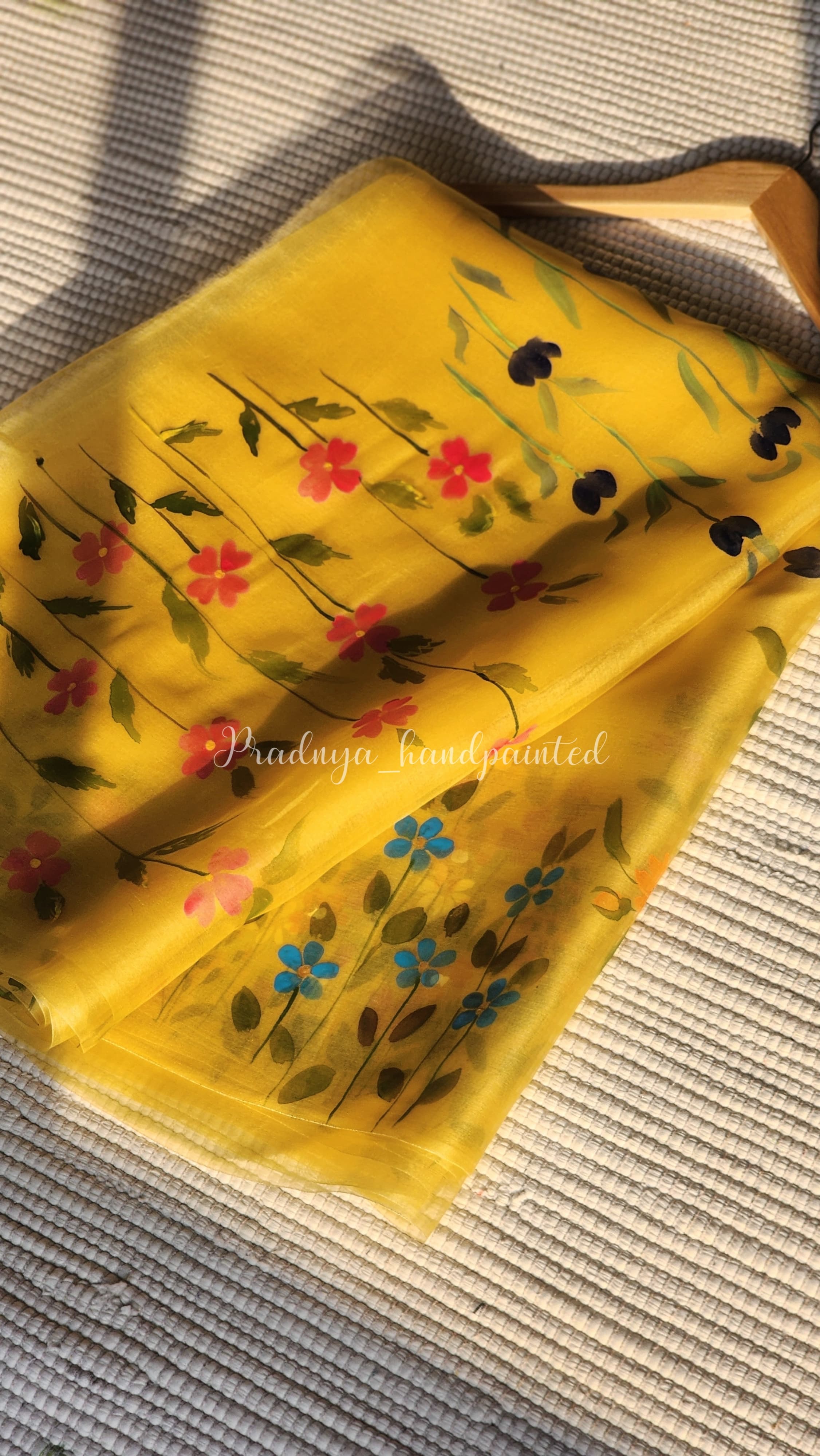 The Golden Meadow Pure Organza Silk Saree